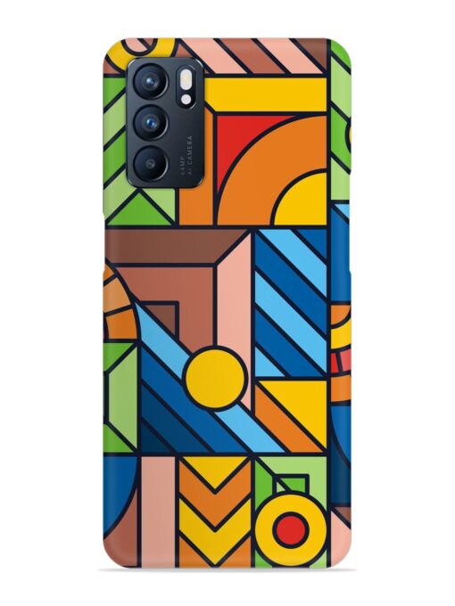 Colorful Geometric Snap Case for Oppo Reno 6 (5G) Zapvi