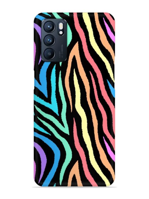 Colorful Abstract Zebra Snap Case for Oppo Reno 6 (5G) Zapvi