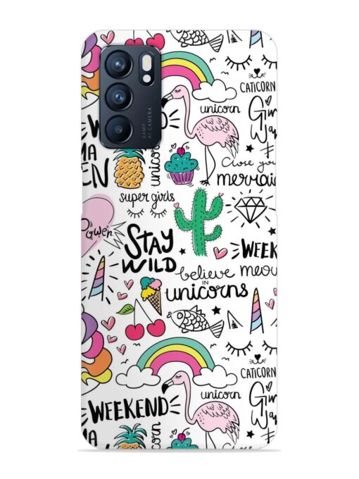 Unicorn Ice Cream Snap Case for Oppo Reno 6 (5G)