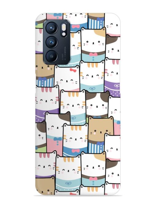 Cute Adorable Cat Snap Case for Oppo Reno 6 (5G)