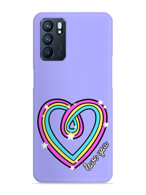 Colorful Rainbow Heart Snap Case for Oppo Reno 6 (5G) Zapvi