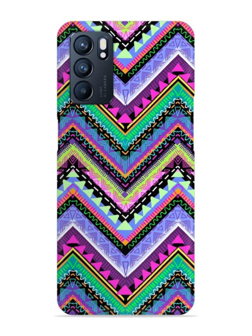 Tribal Aztec Print Snap Case for Oppo Reno 6 (5G) Zapvi