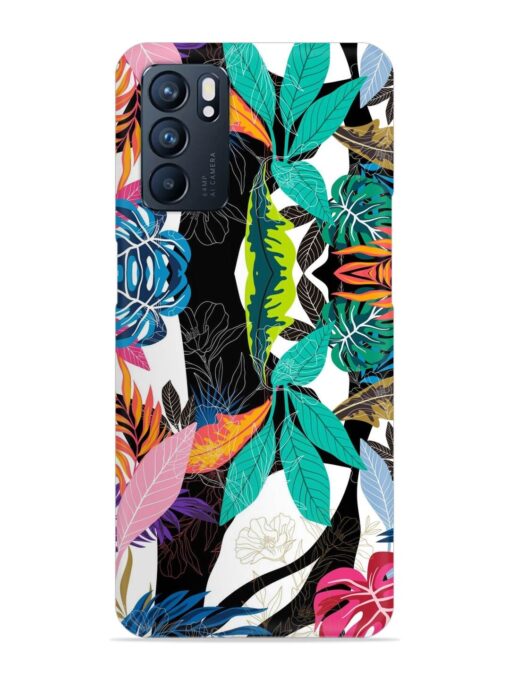 Floral Pattern Bright Snap Case for Oppo Reno 6 (5G) Zapvi