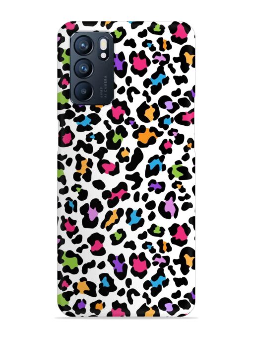 Seamless Leopard Pattern Snap Case for Oppo Reno 6 (5G)