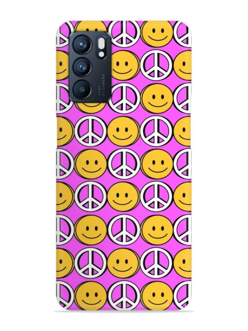 Smiley Face Peace Snap Case for Oppo Reno 6 (5G) Zapvi