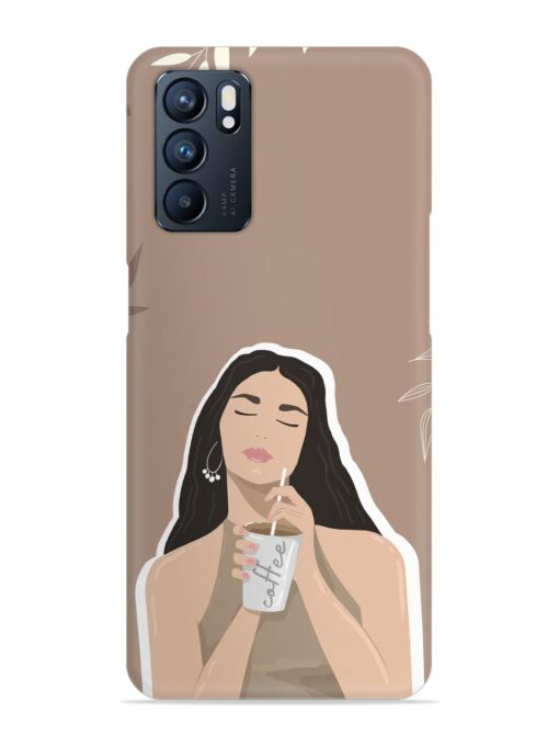 Girl With Coffee Snap Case for Oppo Reno 6 (5G) Zapvi