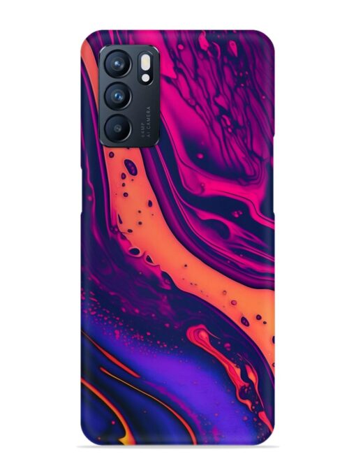 Fluid Blue Pink Art Snap Case for Oppo Reno 6 (5G)