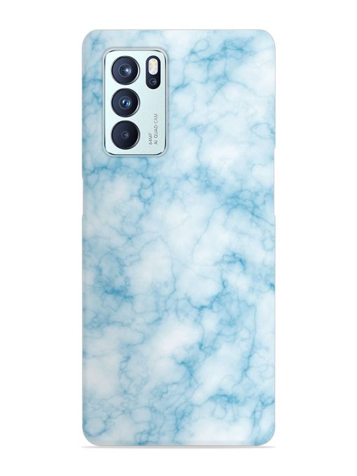 Blue White Natural Marble Snap Case for Oppo Reno 6 Pro (5G) Zapvi