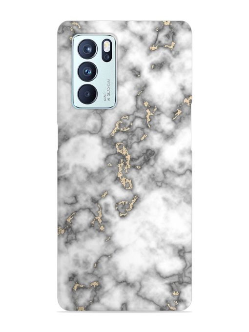 Gray And Gold Marble Snap Case for Oppo Reno 6 Pro (5G) Zapvi