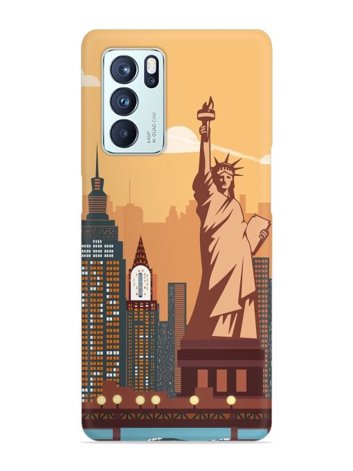 New York Statue Of Liberty Architectural Scenery Snap Case for Oppo Reno 6 Pro (5G) Zapvi