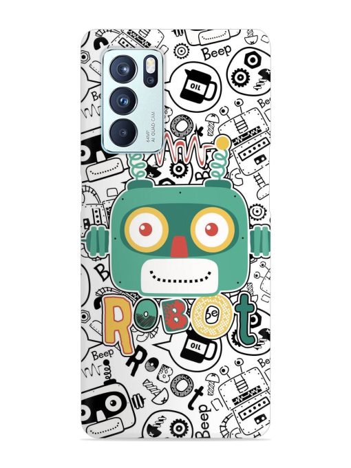 Robot Modern Seamless Pattern Snap Case for Oppo Reno 6 Pro (5G) Zapvi