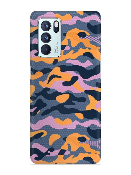 Camouflage Army Military English Orange Art Snap Case for Oppo Reno 6 Pro (5G) Zapvi