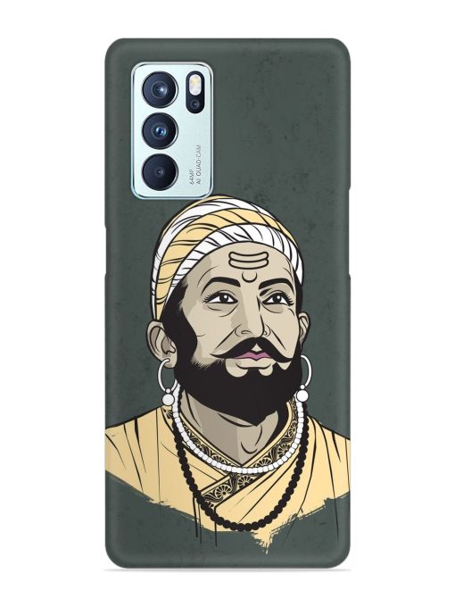 Shivaji Maharaj Vector Art Snap Case for Oppo Reno 6 Pro (5G) Zapvi