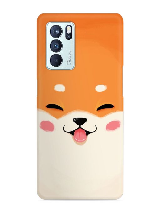 Cute Dog Face Vector Snap Case for Oppo Reno 6 Pro (5G)