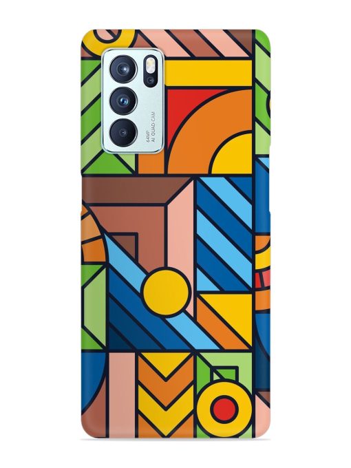 Colorful Geometric Snap Case for Oppo Reno 6 Pro (5G) Zapvi