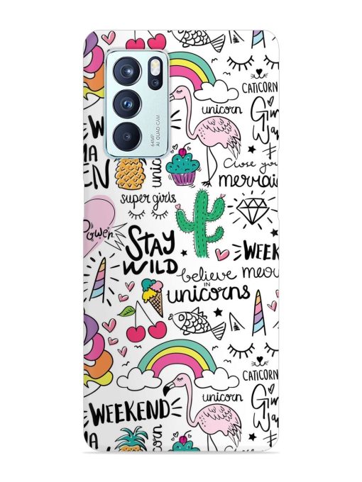 Unicorn Ice Cream Snap Case for Oppo Reno 6 Pro (5G) Zapvi