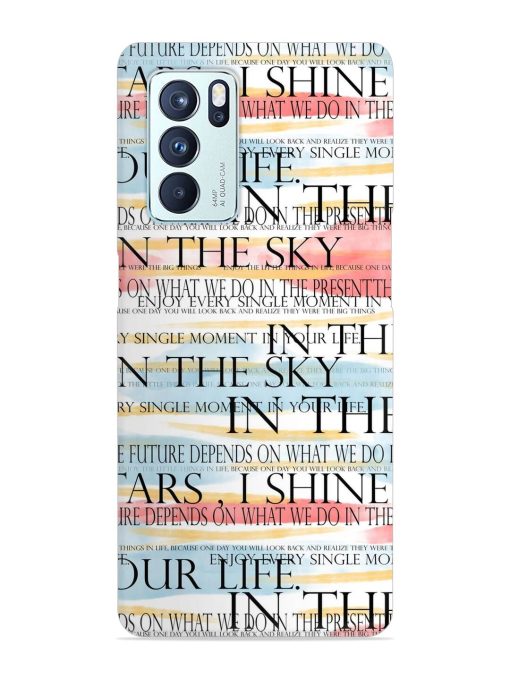 Seamless Slogans Pattern Snap Case for Oppo Reno 6 Pro (5G) Zapvi