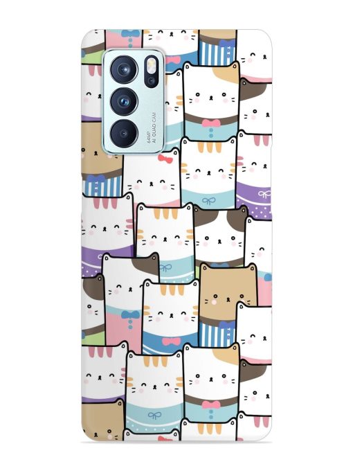 Cute Adorable Cat Snap Case for Oppo Reno 6 Pro (5G) Zapvi