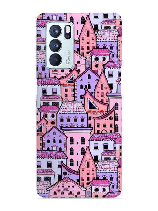 Seamless Pattern Houses Snap Case for Oppo Reno 6 Pro (5G) Zapvi