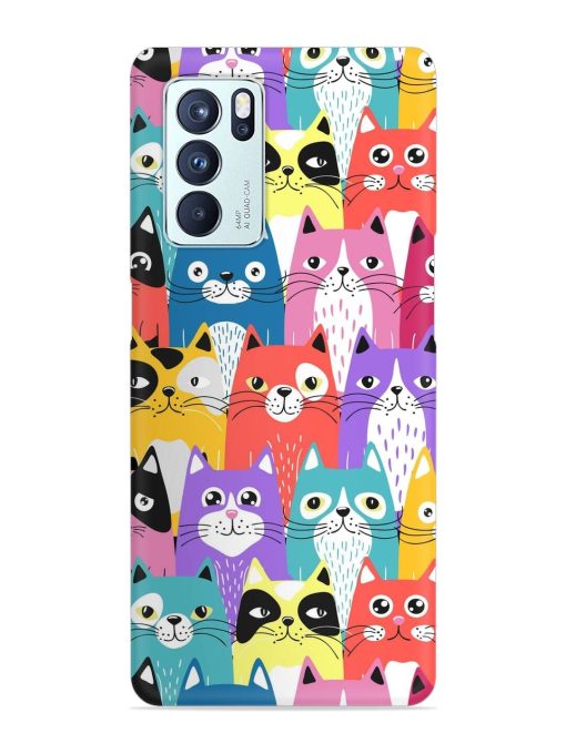 Funny Cartoon Cats Snap Case for Oppo Reno 6 Pro (5G) Zapvi