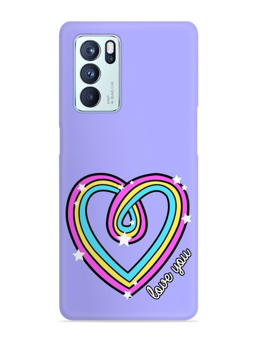 Colorful Rainbow Heart Snap Case for Oppo Reno 6 Pro (5G)