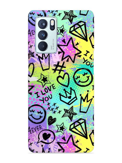 Bright Seamless Pattern Snap Case for Oppo Reno 6 Pro (5G)