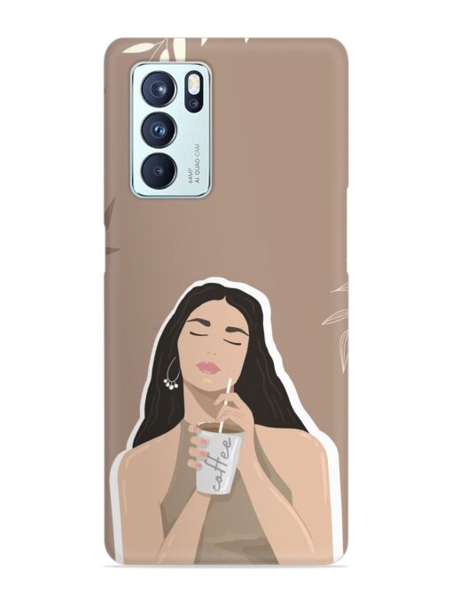 Girl With Coffee Snap Case for Oppo Reno 6 Pro (5G) Zapvi