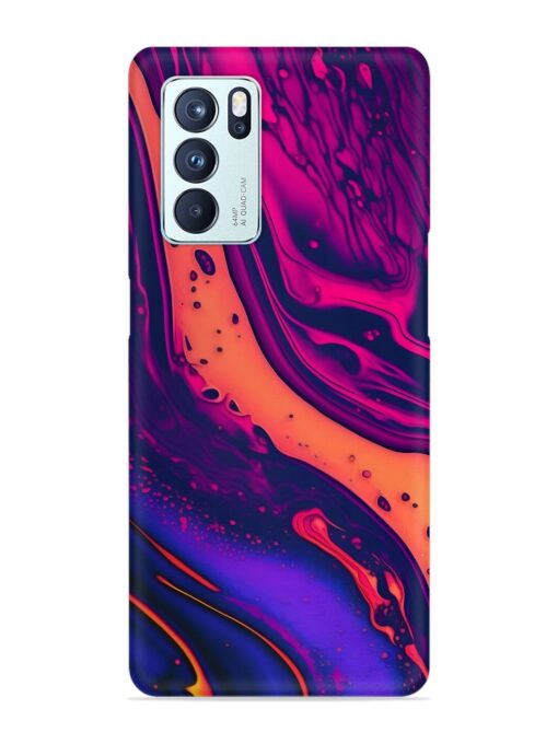 Fluid Blue Pink Art Snap Case for Oppo Reno 6 Pro (5G) Zapvi