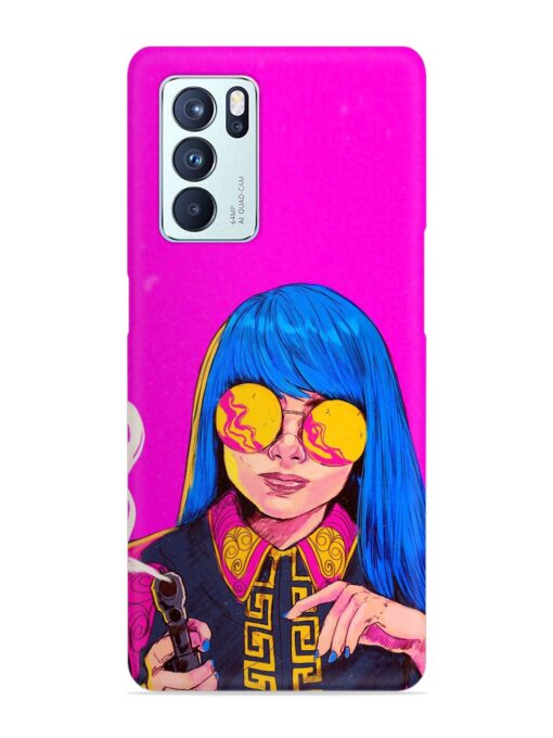 Aesthetic Anime Girl Snap Case for Oppo Reno 6 Pro (5G)