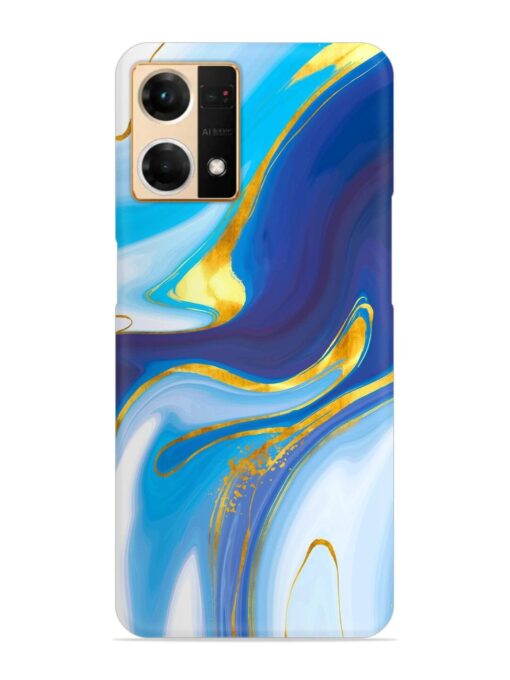 Watercolor Background With Golden Foil Snap Case for Oppo Reno 7 (4G) Zapvi