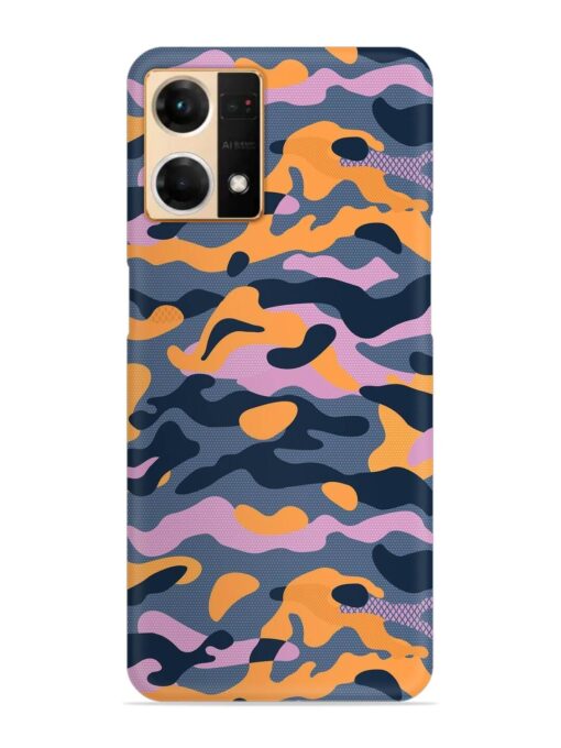 Camouflage Army Military English Orange Art Snap Case for Oppo Reno 7 (4G) Zapvi