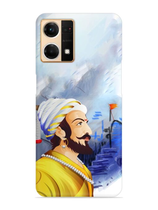 Shivaji Maharaj Color Paint Art Snap Case for Oppo Reno 7 (4G) Zapvi