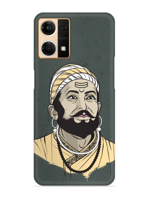 Shivaji Maharaj Vector Art Snap Case for Oppo Reno 7 (4G) Zapvi