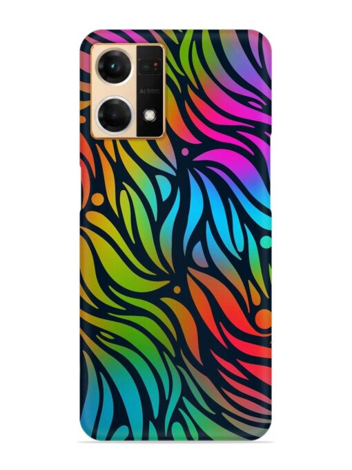 Abstract Leaf Design Snap Case for Oppo Reno 7 (4G)