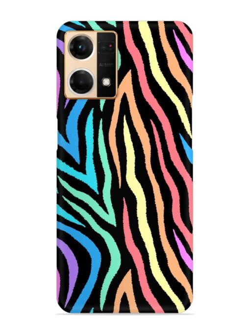 Colorful Abstract Zebra Snap Case for Oppo Reno 7 (4G)