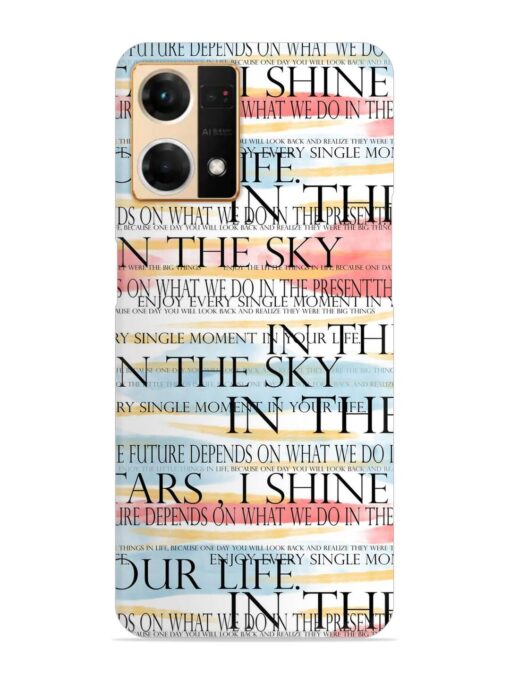 Seamless Slogans Pattern Snap Case for Oppo Reno 7 (4G)