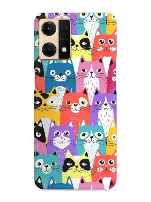 Funny Cartoon Cats Snap Case for Oppo Reno 7 (4G)