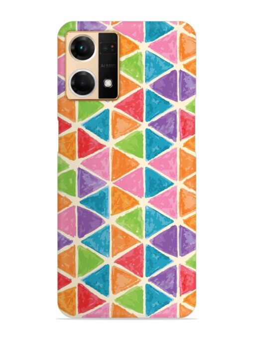 Seamless Colorful Isometric Snap Case for Oppo Reno 7 (4G)