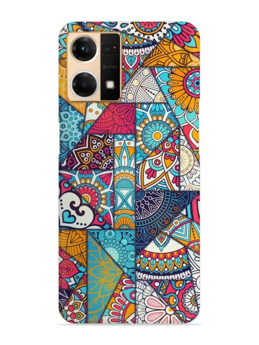 Patchwork Pattern Vintage Snap Case for Oppo Reno 7 (4G) Zapvi