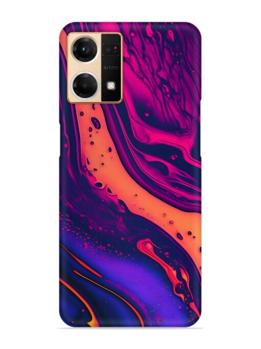 Fluid Blue Pink Art Snap Case for Oppo Reno 7 (4G)