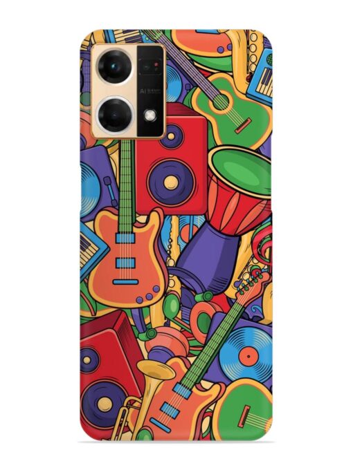 Colorful Music Art Snap Case for Oppo Reno 7 (4G)