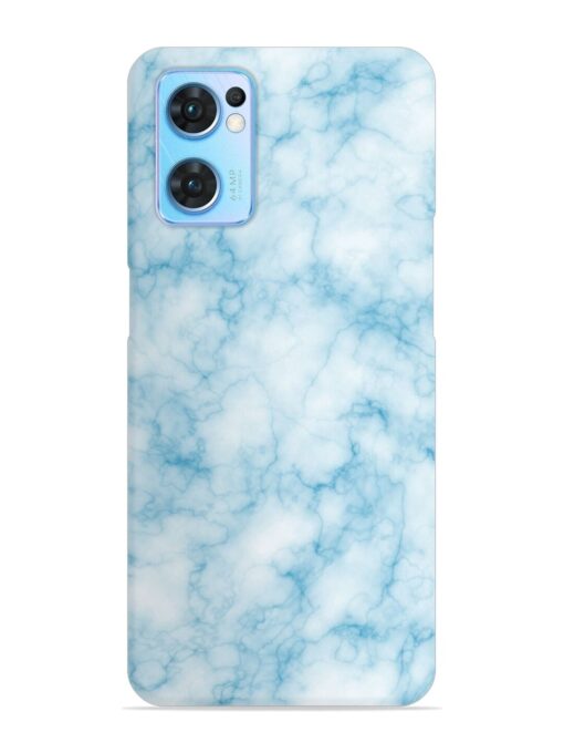 Blue White Natural Marble Snap Case for Oppo Reno 7 (5G) Zapvi