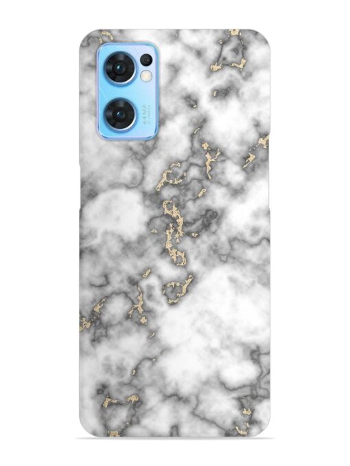 Gray And Gold Marble Snap Case for Oppo Reno 7 (5G) Zapvi