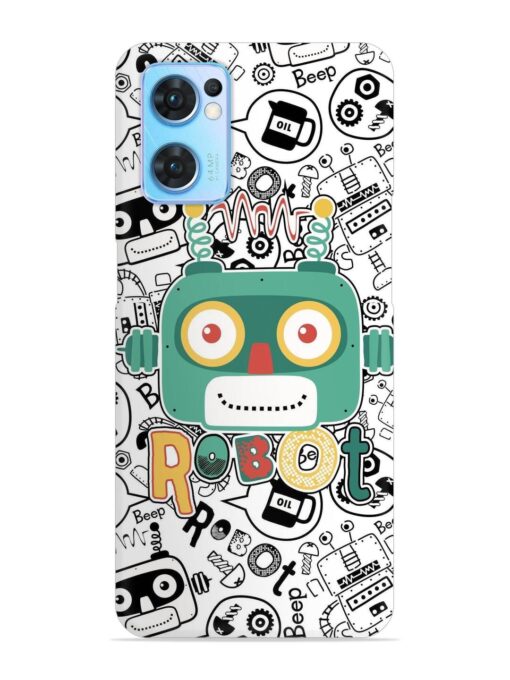 Robot Modern Seamless Pattern Snap Case for Oppo Reno 7 (5G) Zapvi