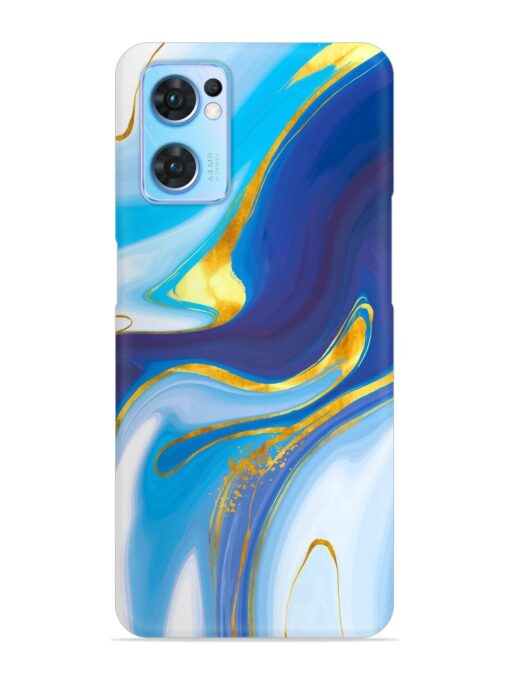 Watercolor Background With Golden Foil Snap Case for Oppo Reno 7 (5G) Zapvi