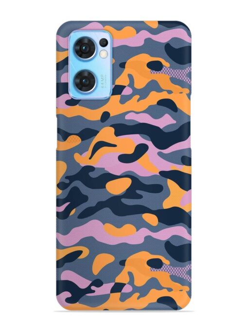 Camouflage Army Military English Orange Art Snap Case for Oppo Reno 7 (5G) Zapvi