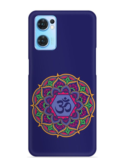 Om Mandala Art Blue Snap Case for Oppo Reno 7 (5G) Zapvi