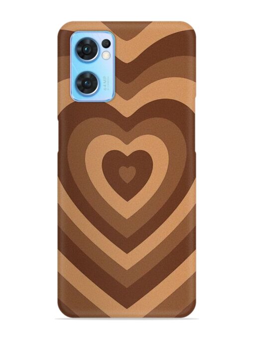 Brown Heart Snap Case for Oppo Reno 7 (5G)