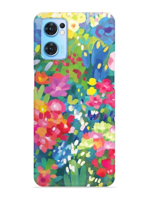 Watercolor Flower Art Snap Case for Oppo Reno 7 (5G) Zapvi