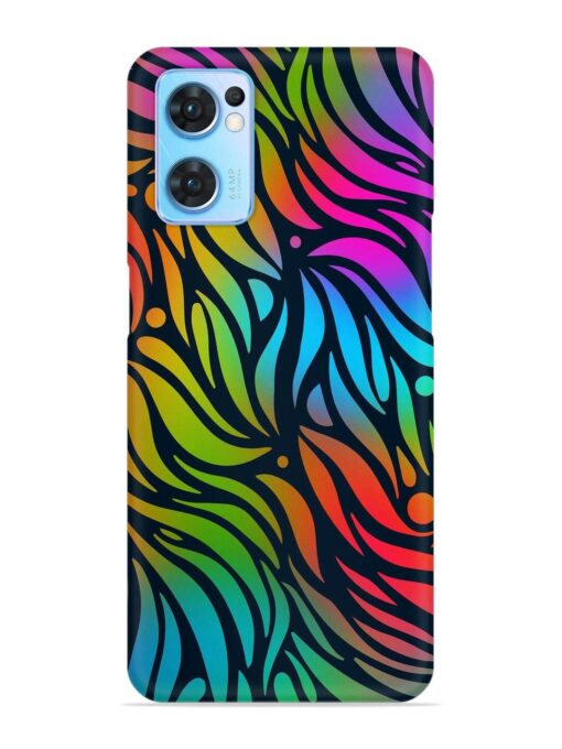 Abstract Leaf Design Snap Case for Oppo Reno 7 (5G) Zapvi